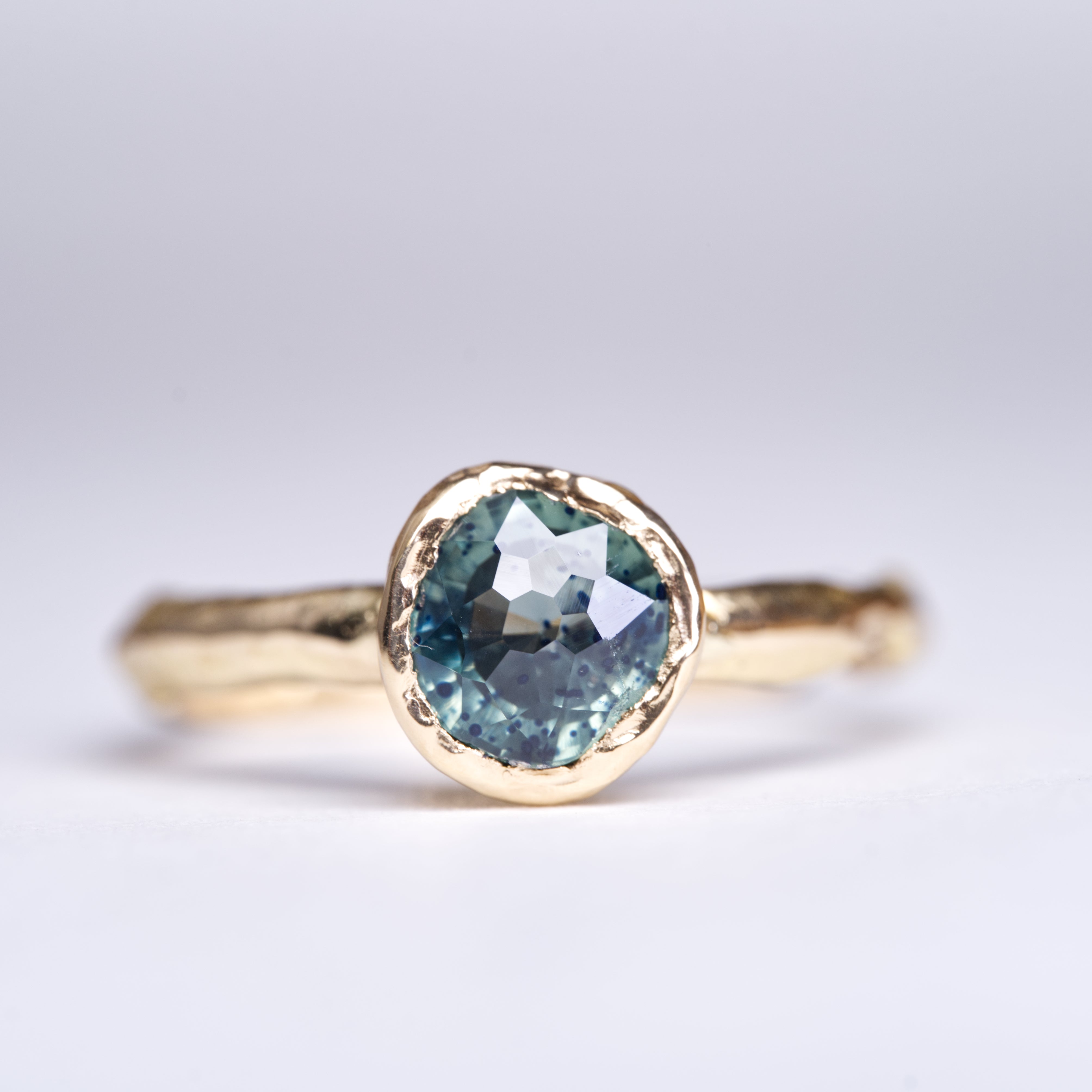 Montana Sapphire Ring - Speckled Teal - Rigby Leigh